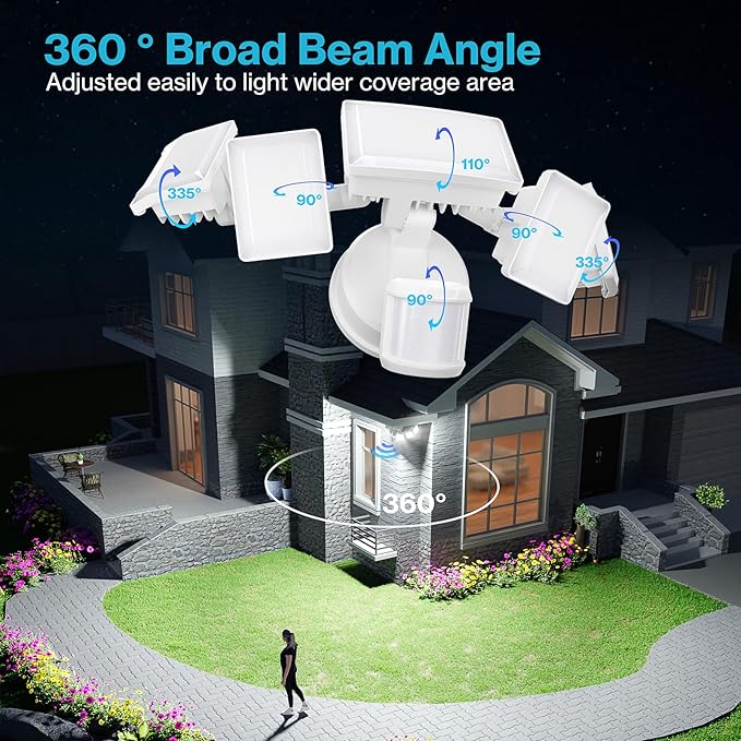 Olafus 130W Motion Sensor Outdoor Lights, 13000LM 2 Pack Motion Sensor Flood - Image 5