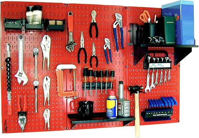 Wall Control 30-WRK-400RB Standard Workbench Metal Pegboard Tool Organizer by Wall+Control