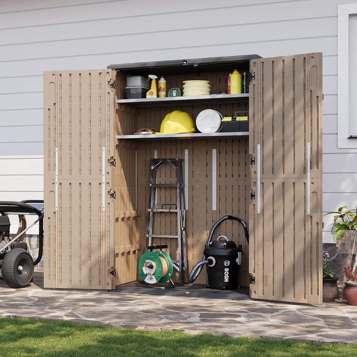 aoxun outdoor storage shed with 2 shelves &, main product view