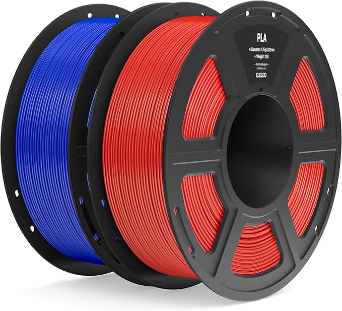 ELEGOO PLA Filament 1.75mm True Red & Dark Blue 2KG, 3D Printer Filament by ELEGOO