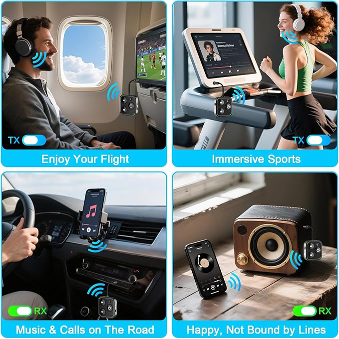 2026 Pro Bluetooth 5.4 Transmitter Receiver, 2-in-1 Wireless Audio Adapter - Image 6