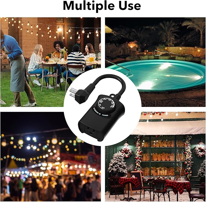 HBN Outdoor Light Timer Waterproof, Weatherproof Photocell Dusk to Dawn Light - Image 8