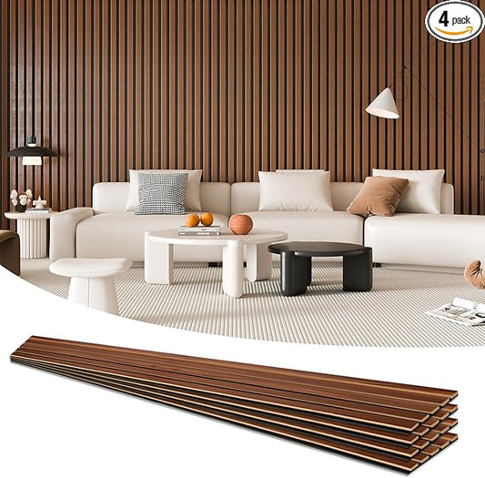 Art3d 4-Pack 94.5 x 7.9 inch Acoustic Wood Slat Wall Panels by Art3d