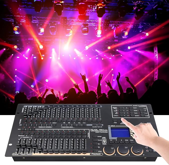 Professional DMX512 Stage Lighting Controller, Mini Pearl Stage Light Console - Image 6