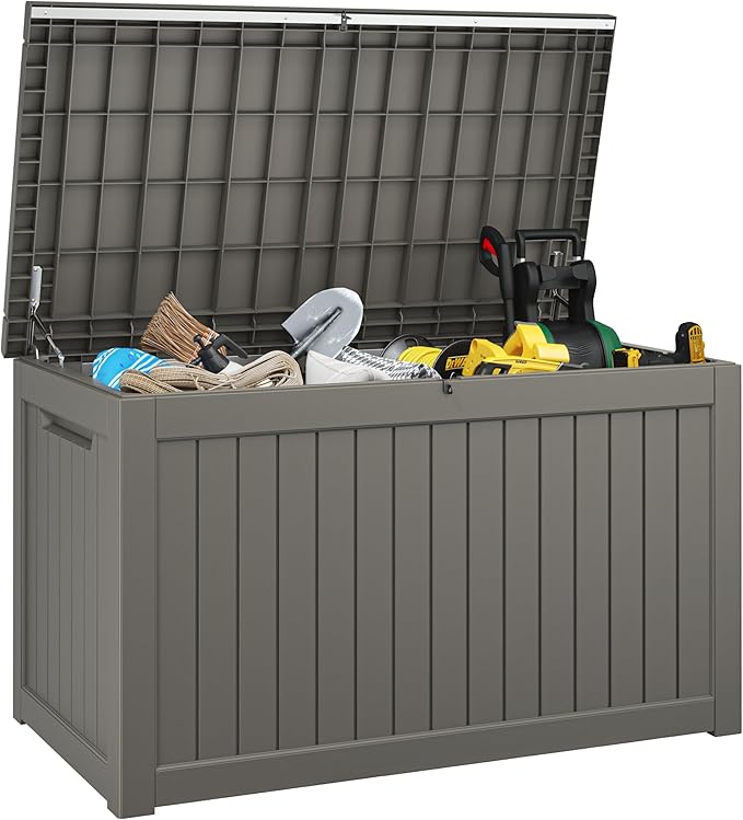 NUNU LAB 270 Gallon Large Resin Deck Box, Waterproof Outdoor Storage Box - Image 8