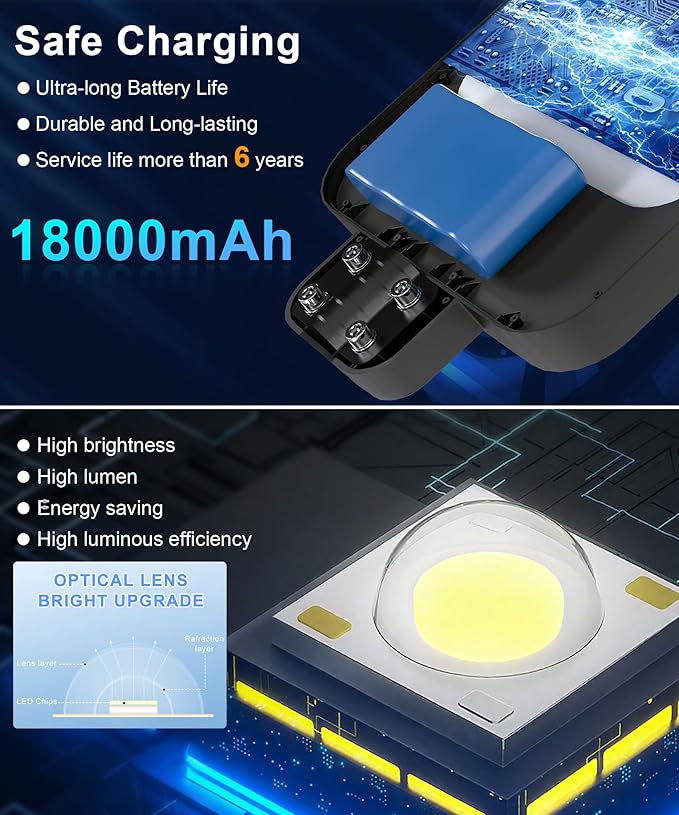 JAYNLT X-8000W Solar Street Lights Outdoor, Ultra-Large 6500K Commercial - Image 4