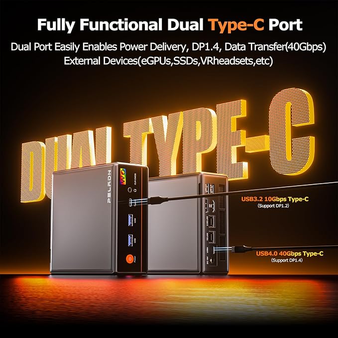 PELADN WO4 Gaming Mini PC 7640HS 32GB Dual DDR5, 1TB Dual SSD - Image 6