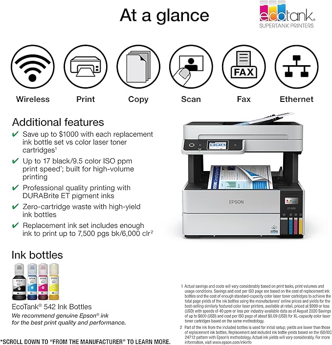 Epson EcoTank Pro ET-5170 Wireless Color All-in-One Supertank Printer - Image 5