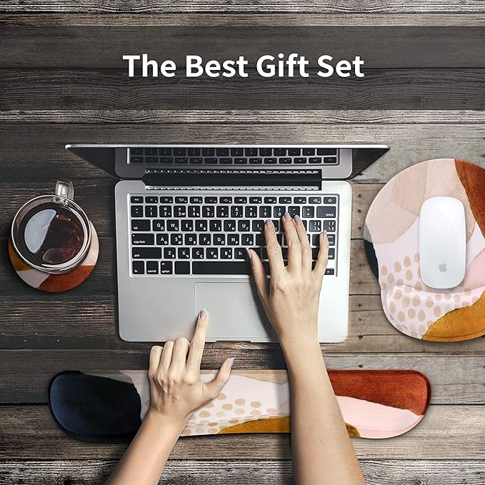 iCasso Desk Mat, Gaming Mouse Pad Wrist Support Set, 4in1 XXL Large Mousepad + - Image 7