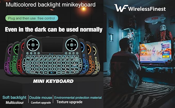 Wireless Mini Keyboard Remote Control Touchpad Mouse Combo Controller - Image 7