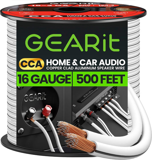16AWG Speaker Wire, GearIT Pro Series 16 Gauge Speaker Wire Cable Great Use