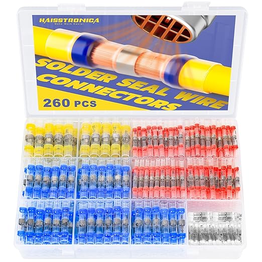 Haisstronica 260PCS Waterproof Heat Shrink Wire Connectors by HAISSTRONICA