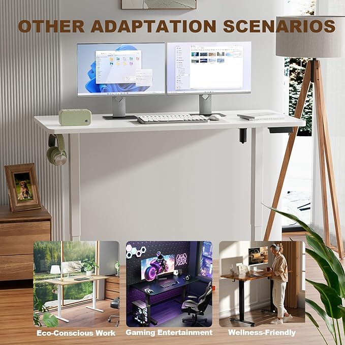 Veken 55 Inch Large Electric Standing Desk, Sit to Stand Up, Heights Adjustable - Image 6