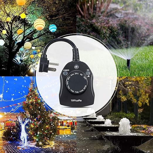 TiFFCOFiO Outdoor Timer Outlet, Dusk to Dawn Light Sensor Timer Weatherproof - Image 6