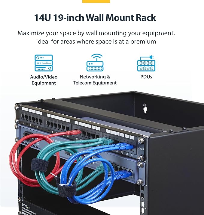 StarTech.com 14U Wall Mount Network Rack, 14 in Deep, IT Equipment, Network - Image 2