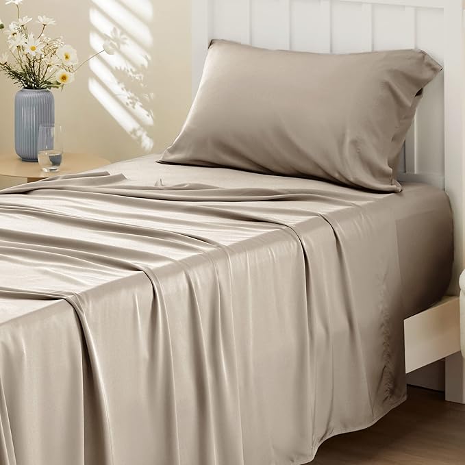 Bedsure Cooling Sheets Twin XL, Rayon Derived from Bamboo, Breathable & Soft by BEDSURE