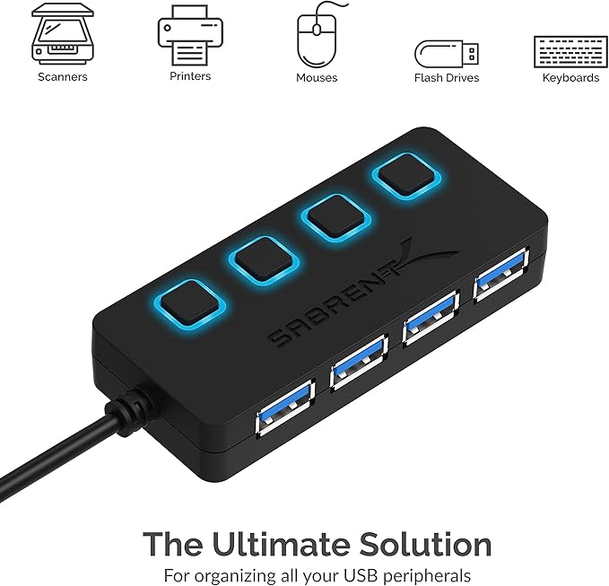 SABRENT 4-Port USB 3.0 Hub - Image 5