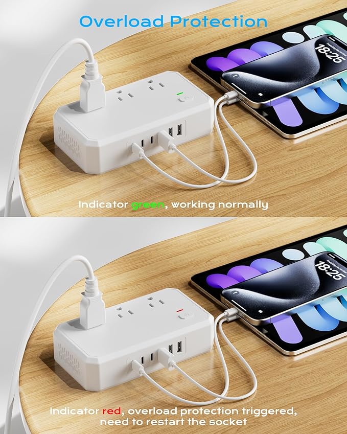 Puveini US to Europe Travel Adapter 220V to 110V Voltage Converter - Image 6