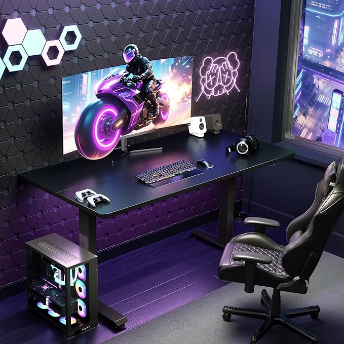 Veken 55 Inch Large Electric Standing Gaming Desk, Heights Adjustable, Sit to - Image 2