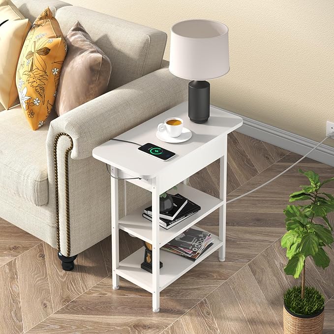 LIDYUK End Table with Charging Station, Nightstands Set of 2 - Image 2