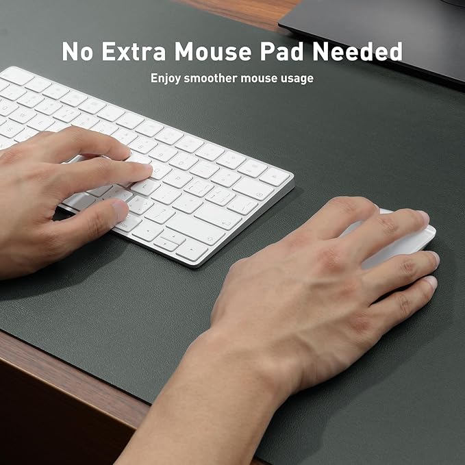 Aothia Faux Leather Desk Mat – Large Mouse Pad, Non-Slip PU Leather Blotter - Image 4