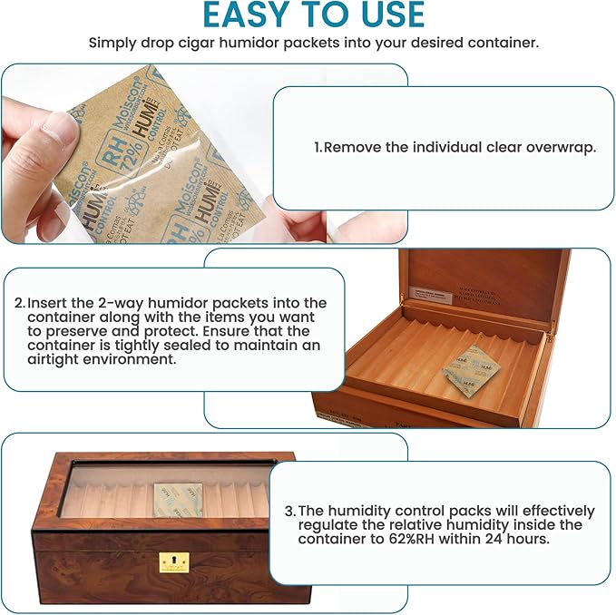 Wisesorb 72% Two-Way Humidity Control Packs- 8 Gram Moisture Absorbers - Image 4