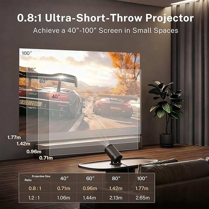 Mini Projector with WiFi 6 and Bluetooth 5.4 Built-in Android 11, 1080P 4K - Image 4