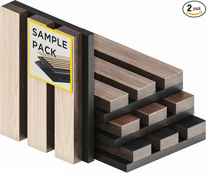 Samples-Pack Acoustic Slat Wall Panels by COREMINDED