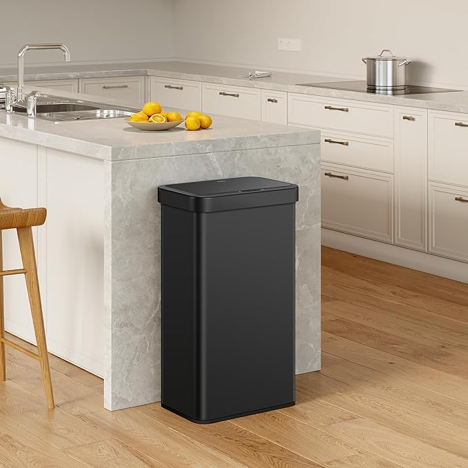 EKO Nova Sensor Trash Can, 21 Gallon/80 Liter Stainless Steel Rectangular - Image 3