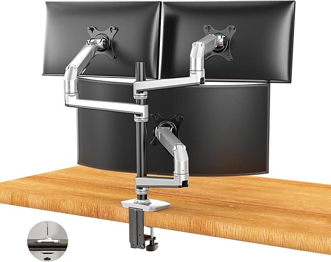 Ergounion Triple Monitor Mount, Holds Screens up to 40 Inches and 25 lbs by Ergounion
