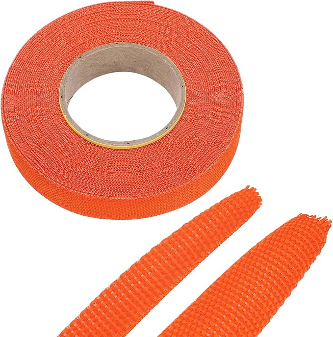 MECCANIXITY Braided Cable Sleeves Heat Shrinkable Fabric Sleeving, 1/2" 33ft by MECCANIXITY