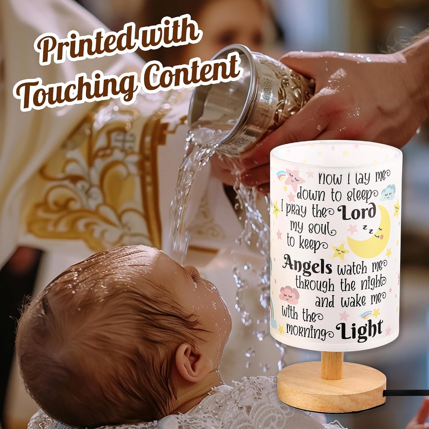 WSYEAR Baptism Gifts for Girl & Boy - Baby Christening Gifts, Nursery Decor Night Light - Now I Lay Me Down to Sleep