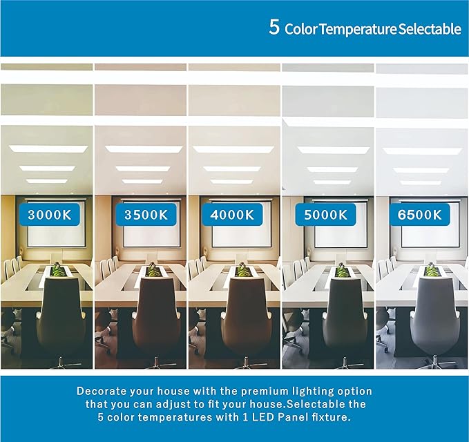 2x4 FT LED Light Flat Panel, 5 CCT 3K | 3.5K | 4K | 5K | 6.5K, Dimmable - Image 3