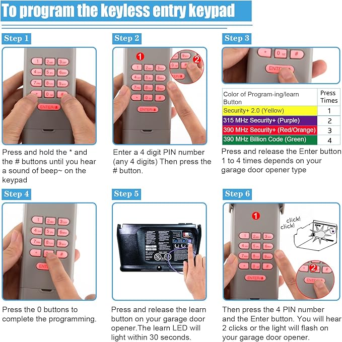 Garage Door Opener Keypad with 2 Garage Door Opener Remote - Image 7