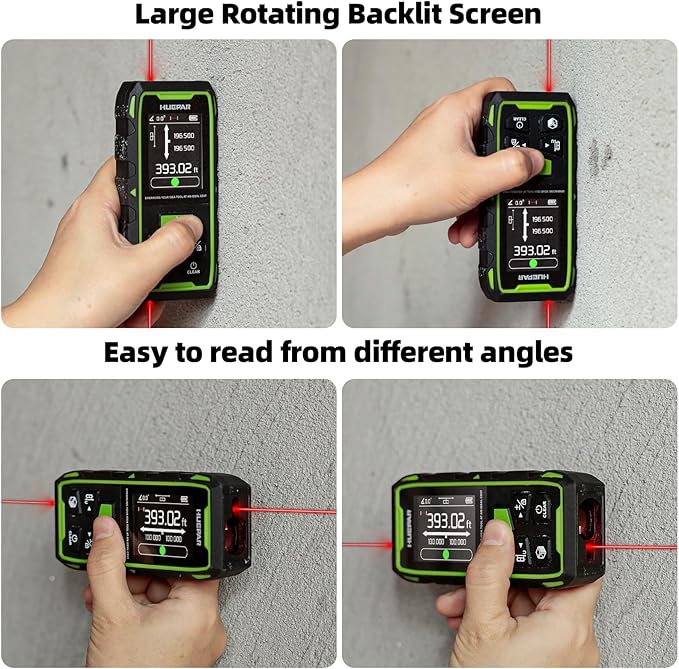 656ft/200M Dual Laser Distance Measuring Tool, Huepar Professional Rechargeable - Image 8