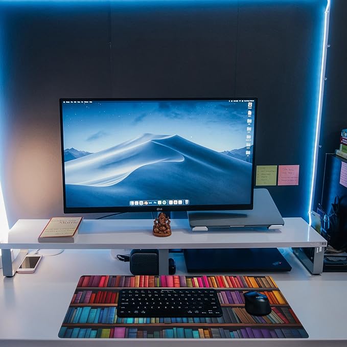 Eflxamz Large Gaming Mouse Pad for Desk, Bookshelves Full of Books Desk Mat - Image 6