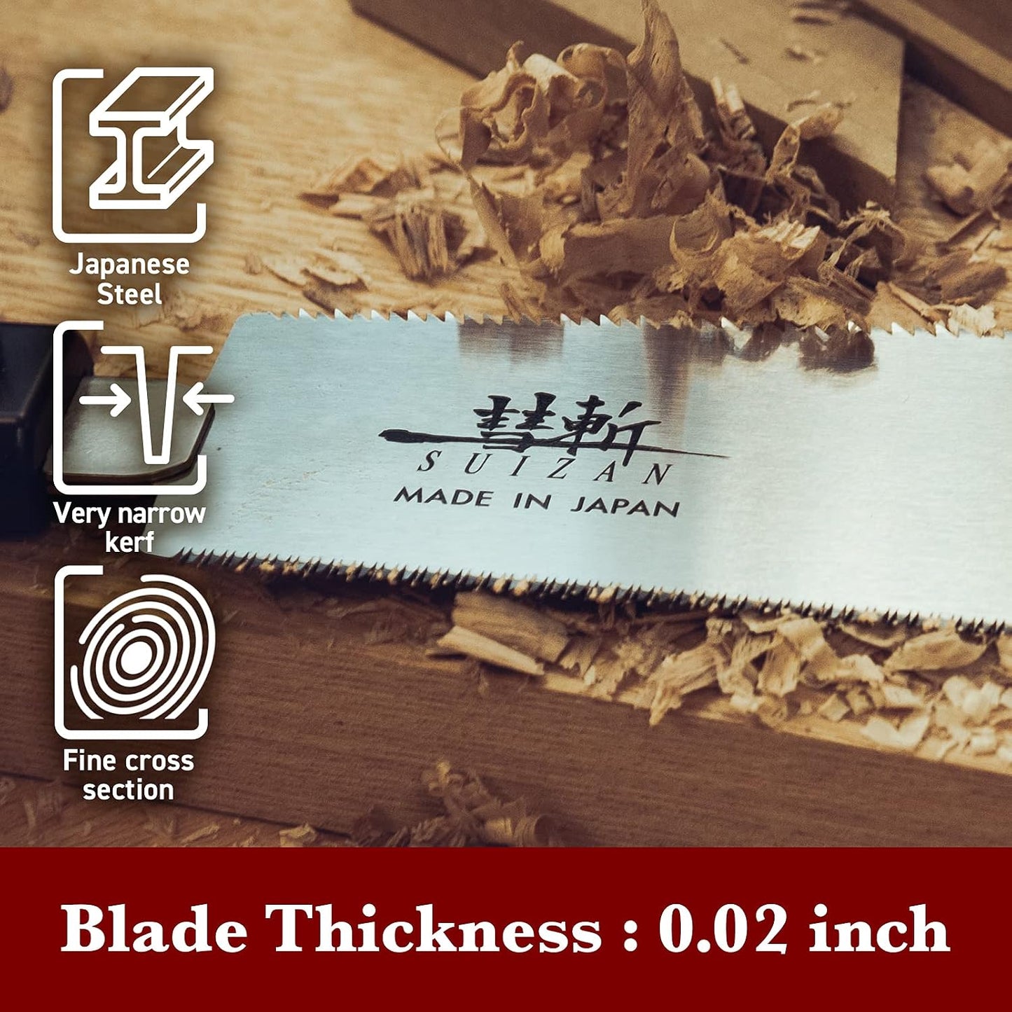 SUIZAN Ryoba Double Edge Saw 7" - Japanese Pullsaw Hand Saws Wood Cutting | Professional Pull Saw for Woodworking Furniture Making Carpentry Joinery DIY Tools Sharp Replaceable Blade Rip Crosscut