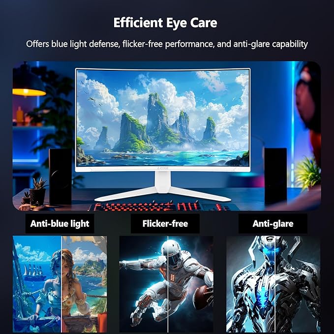 Z-Edge 27 inch Curved Gaming Monitor, FHD 1080P 300Hz Curved Monitor 1500R - Image 8