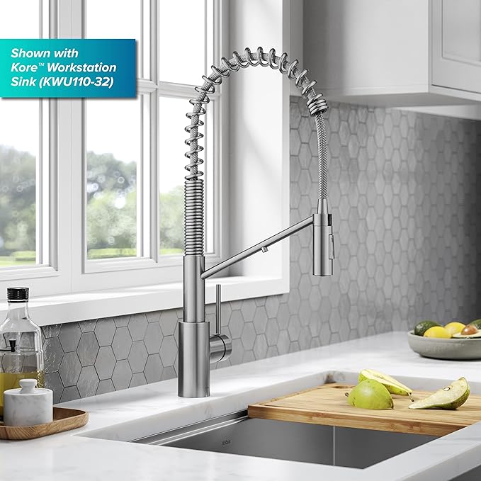 KRAUS Oletto 2-in-1 Commercial Style Pull-Down Single Handle Water Filter - Image 3