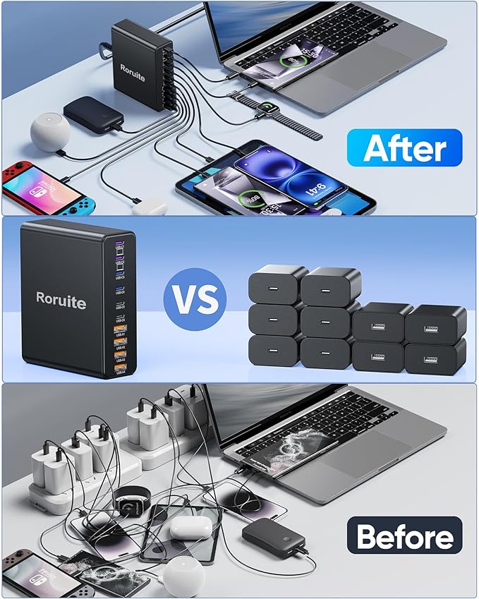 460W USB C Charger Block, 10-Port Charging Station GaN Fast Charger Block Type - Image 6