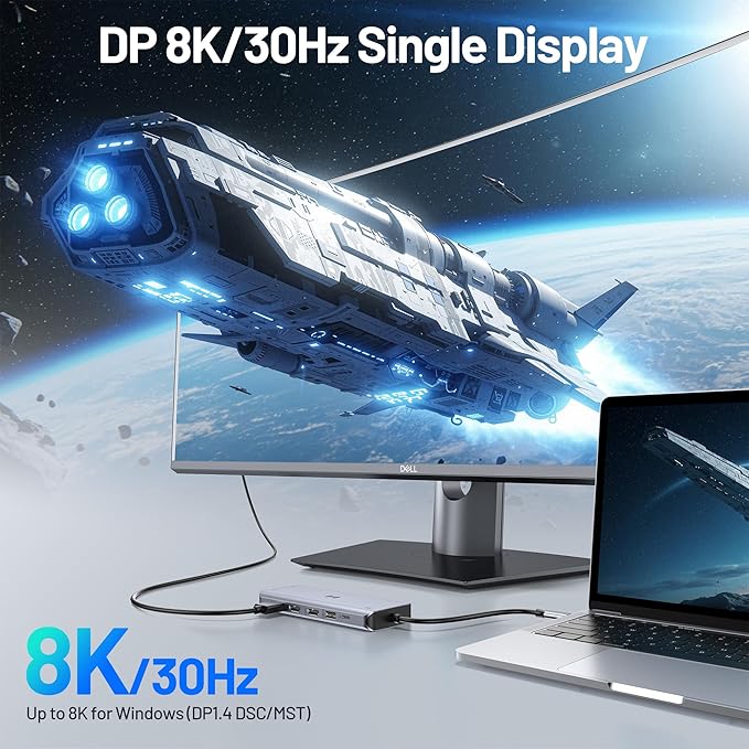 USB C Docking Station 4 Monitors, 13 in 1 Laptop Docking Station 3 Monitors - Image 3