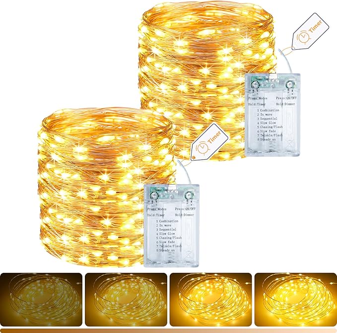 litogo 2 Pack Fairy Lights Battery Operated by Litogo
