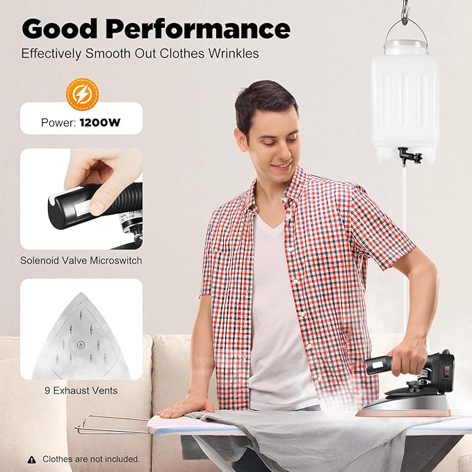 Industrial Gravity Feed Steam Iron 1200W Commercial Electric Iron - Image 3