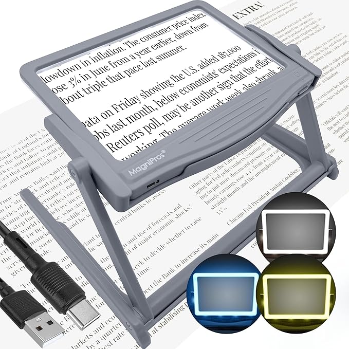 MAGNIPROS Patented 5X LED Page Magnifier by MagniPros