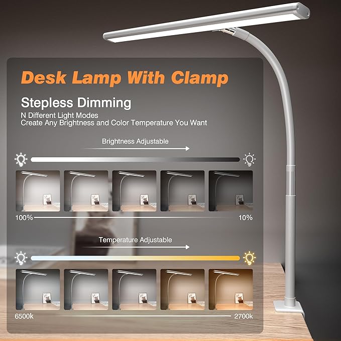 Airlonv LED Desk Lamp for Office Home, Eye-Caring Desk Light - Image 2