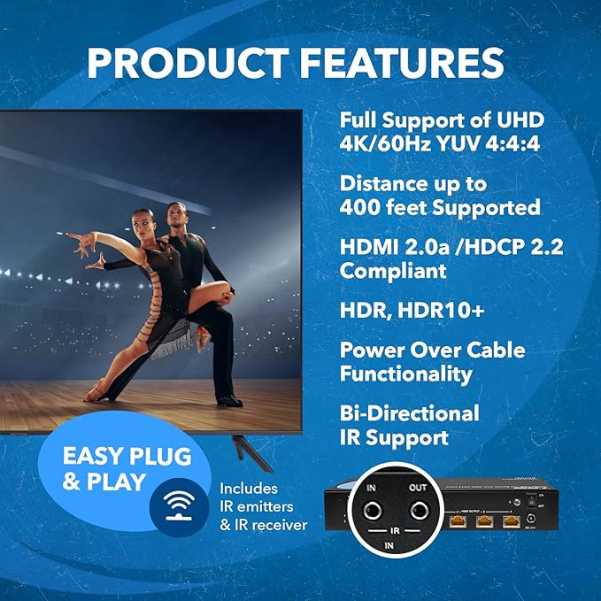 OREI 1x4 HDMI Extender Splitter HDBaseT 4K, HDR - Image 8