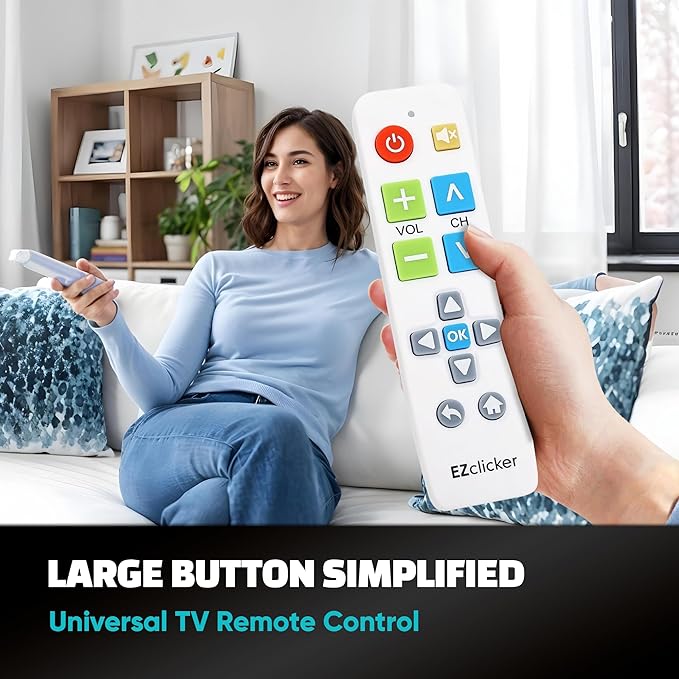 EZclicker Plus Big Button Universal TV Remote Simple Easy to Use, Works - Image 2