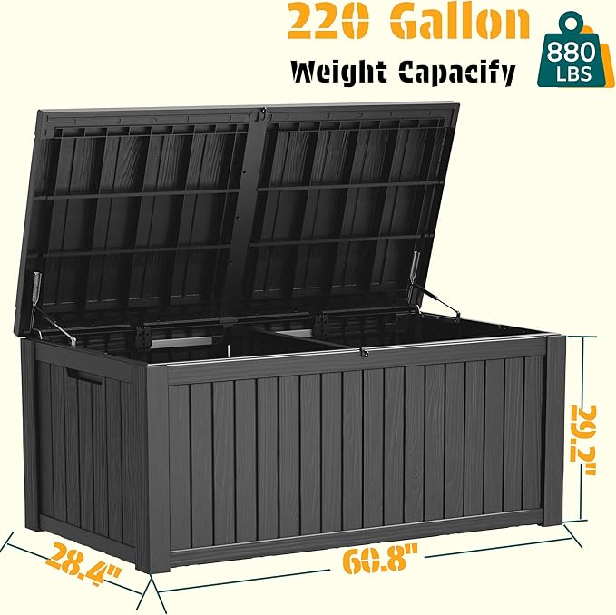 NUNU LAB 220 Gallon Outdoor Storage Box Waterproof, Outside Package Delivery - Image 3