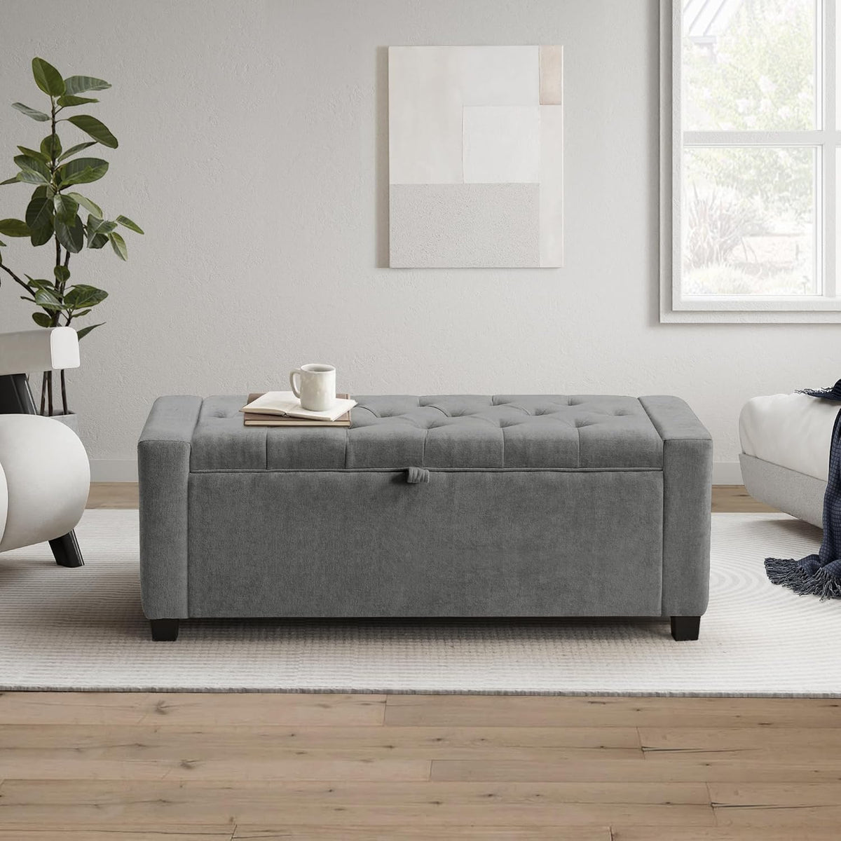 grainell 42.13” storage ottoman bench, upholstered tufted bedroom, main product view