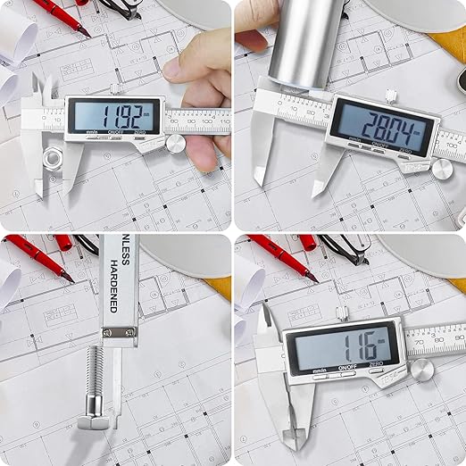 Digital Caliper, IP54 Waterproof Stainless Steel Caliper Measuring Tool - Image 3